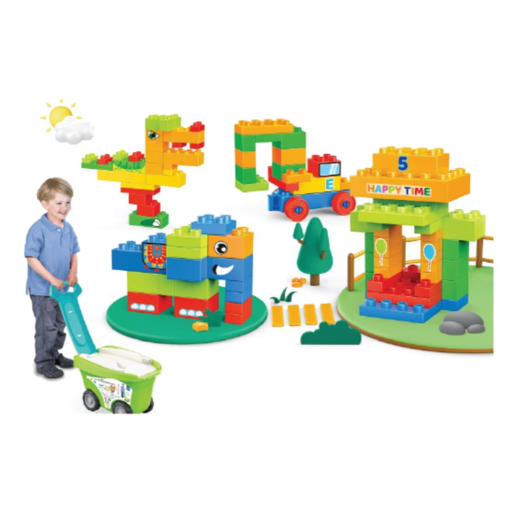 Pulling Cart Building Blocks - 168 Pcs